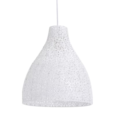 Suspension en métal blanc, d.40 cm