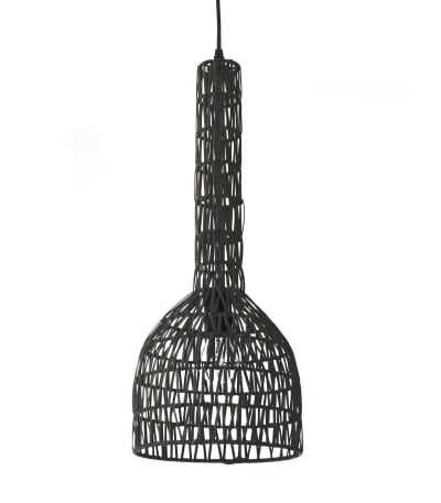 Suspension en rotin noir, d.23 cm
