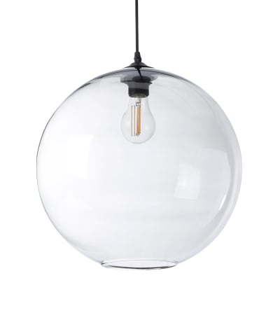 Suspension en verre fumé, d.38 cm