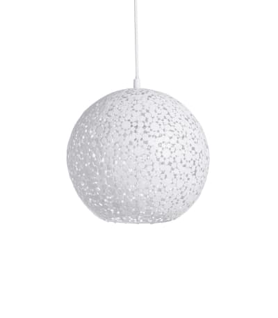 Suspension en métal blanc, d.30 cm