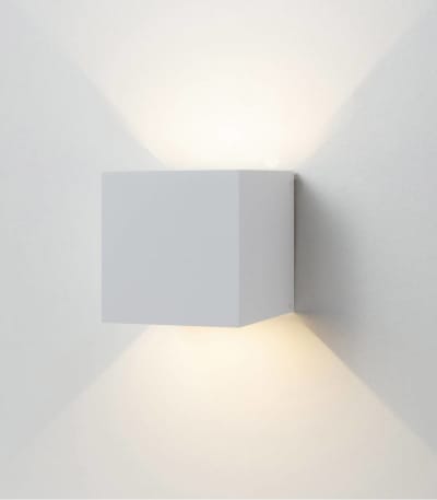 Applique extérieure en métal blanc, h. 10 cm