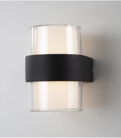 Applique extérieure en métal noir, h. 14 cm