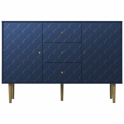 Miroir mural rond style Scandinave avec étagère vert 60x40cm