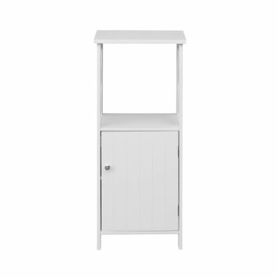 Meuble colonne de salle de bain 1 porte étagère blanc
