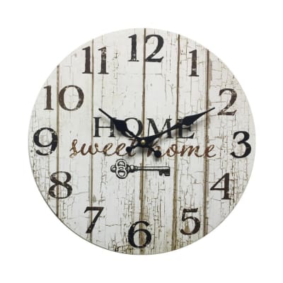 Horloge murale effet bois noir et blanc ø 33,8 cm