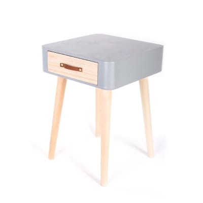 Table de chevet 1 tiroir design scandinave gris