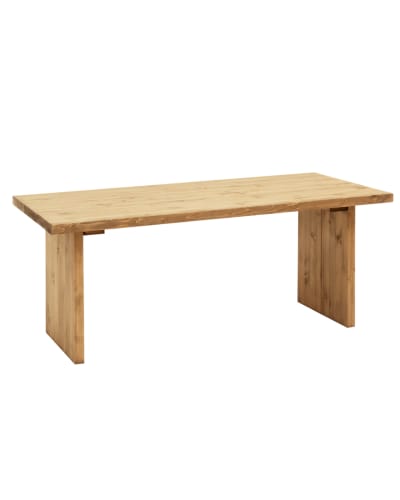 Table basse en bois de pin vieilli 120x47cm