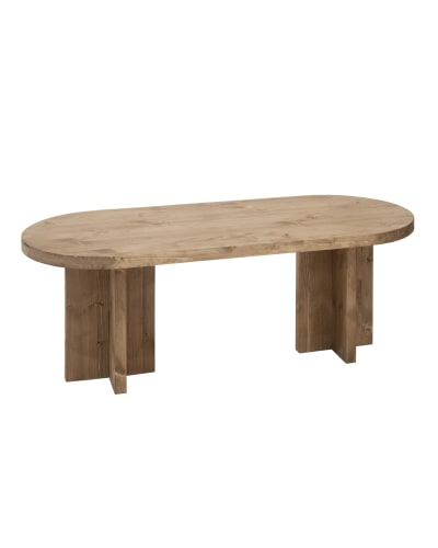 Table basse en bois de sapin vieilli 120x40cm