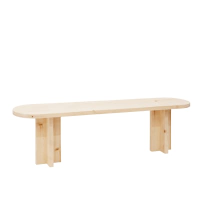 Banc en bois de sapin naturel 120x45cm