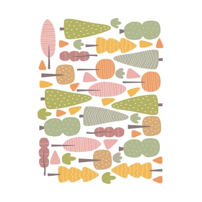 Stickers décoratifs Mini arbres orange