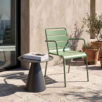 Fauteuil de jardin en métal vert cactus