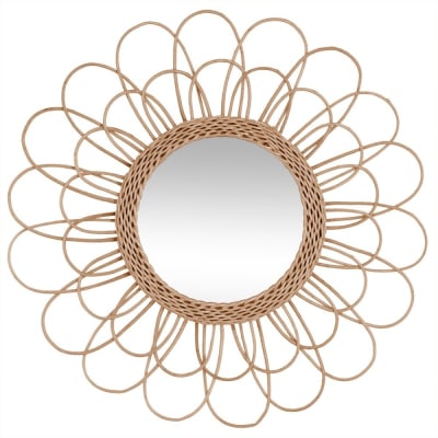 Miroir en rotin fleur D56cm