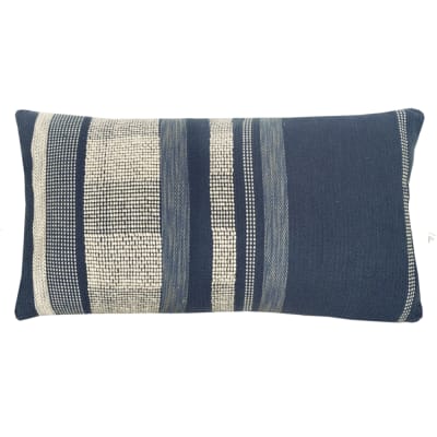 Coussin rectangle texture bleu nuit 35x60