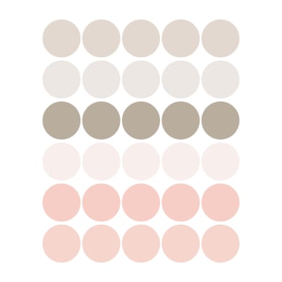 Stickers muraux en vinyle rondes rose et gris tourterelle