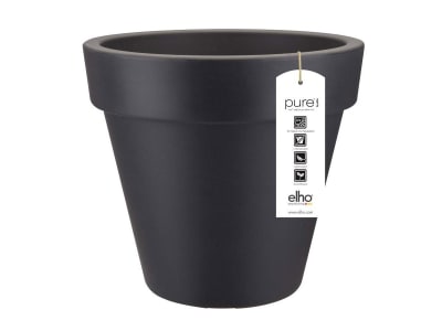 Pot de fleur rond 80x70 cm en plastique anthracite