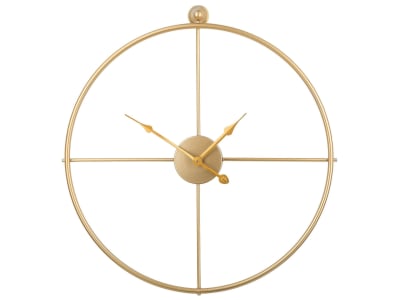 Horloge murale 50 cm métal doré
