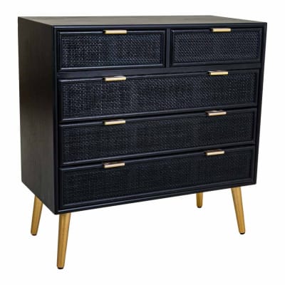 Commode en treillis laqué noir 80x39,5x81h