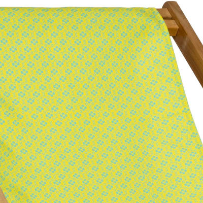 Toile outdoor pour transat, prête à poser, graphique fleuri jaune