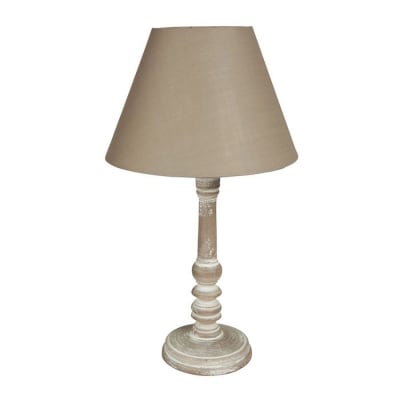 Lampe charme bois taupe