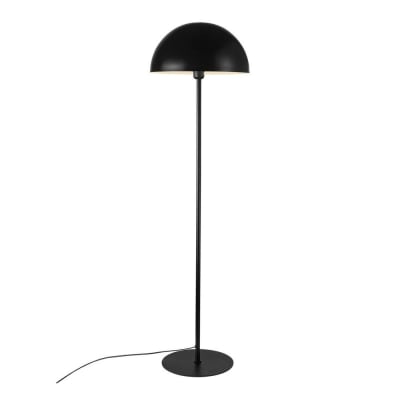 Lampadaire noir simple et minimaliste en forme de dôme