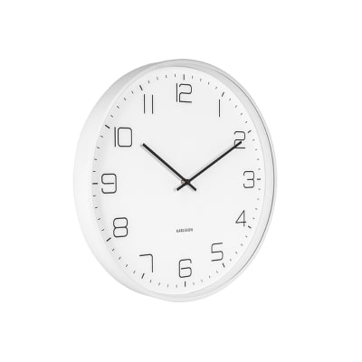 Horloge murale en acier blanc