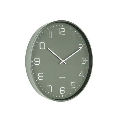 Horloge murale en acier vert