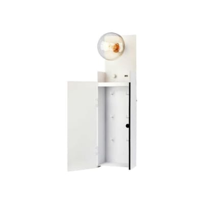 Applique armoire avec port usb et variateur métal h62.5cm blanc