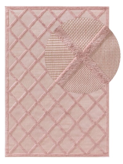 Tapis d'extérieur & intérieur rose 120x170
