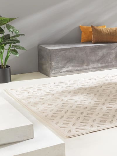 Tapis d'extérieur & intérieur crème 120x170
