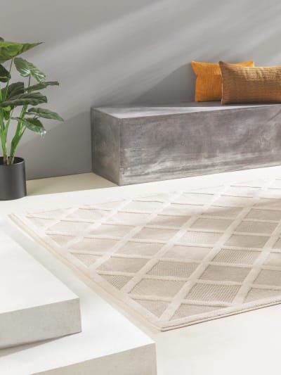 Tapis d'extérieur & intérieur crème 120x170