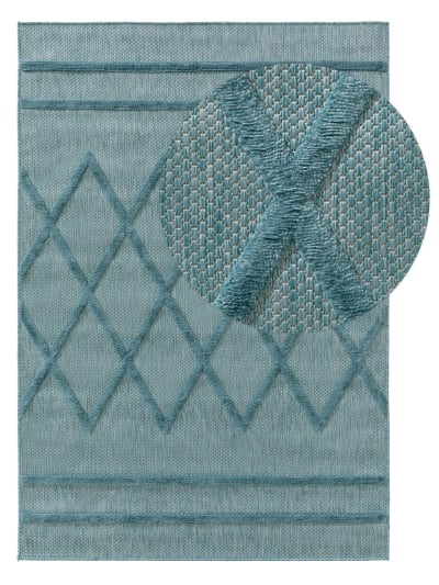 Tapis d'extérieur & intérieur turquoise 120x170