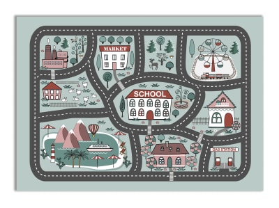 Tapis vinyle ville des enfants 120x160cm
