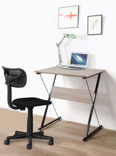 Bureau en métal et bois crème