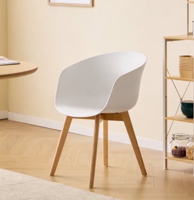 Lot de 4 chaises de salle à manger scandinaves en polypropylène blanc
