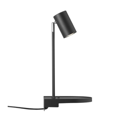Applique murale avec étagère et usb noir pour placer des objets