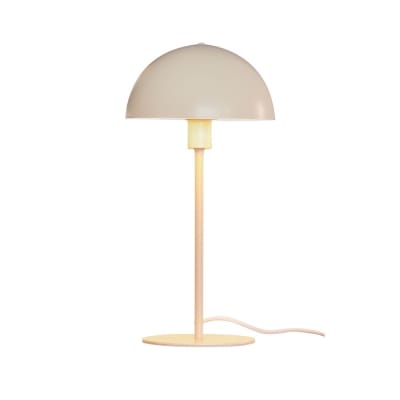 Lampe de table simple en métal beige avec abat-jour en forme de dôme