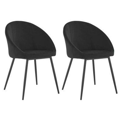Lot de 2 chaises vintage en velours noir