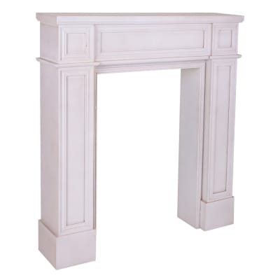 Cadre de cheminée en bois sculpté blanc 100x20x110h
