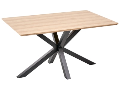 Table de salle à manger en bois d'ingénierie marron 76x90