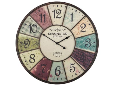 Horloge murale métal multicolore