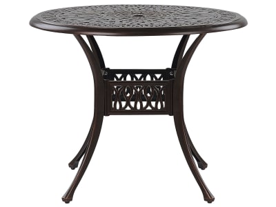 Table ronde 4 personnes en aluminium marron