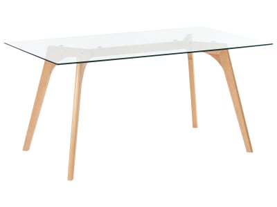 Table de salle à manger en verre de sécurité 6 personnes l160