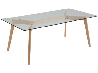 Table basse verre transparent