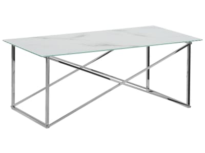 Table basse verre de sécurité marbreargenté