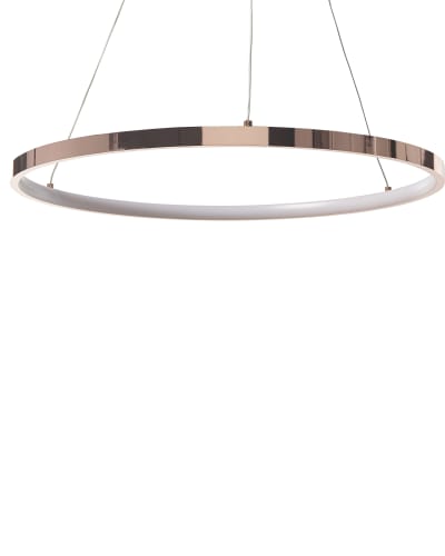 Lampe led suspendue métal rose doré