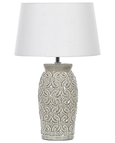Lampe à poser céramique gris