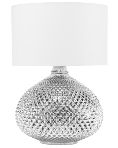 Lampe à poser verre argenté