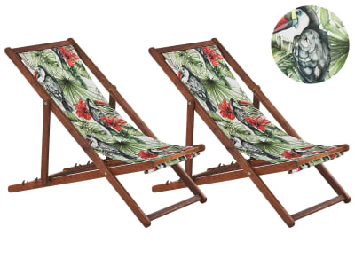 Chaise longue en bois multicolore avec tissus de remplacement