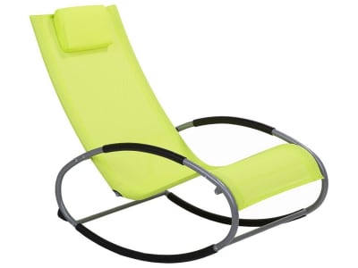 Chaise longue à bascule métal vert citron