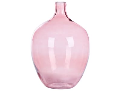 Vase à fleurs 39 cm verre rose